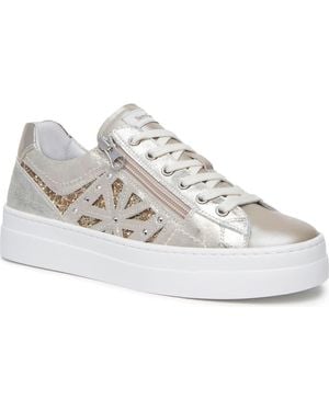 Nero Giardini Metallic Side Zip Platform Sneaker - White