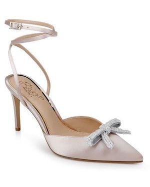Badgley Mischka Kynlee Ankle Strap Pointed Toe Pump - White