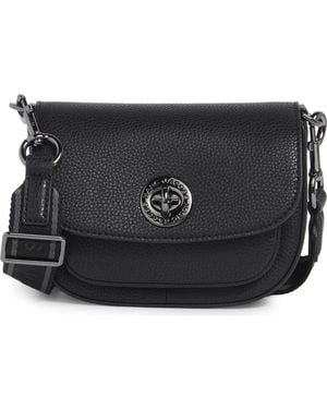 Marc Jacobs The Dtm Signet Turnlock Small Saddle Bag - Black