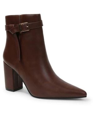 BERNESS Blanche Faux Leather Pointed Toe Bootie - Brown