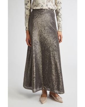 Herno Sequin A-Line Skirt - Brown