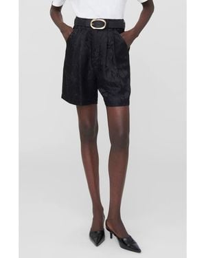 Anine Bing Carrie Silk Jacquard Shorts - Blue