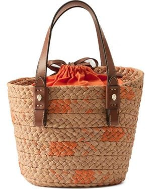 Helen Kaminski Palmas Basket Woven Raffia Tote Bag - Brown