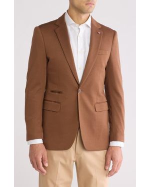 T.R. Premium Super Stretch Cotton Blend Blazer - Brown