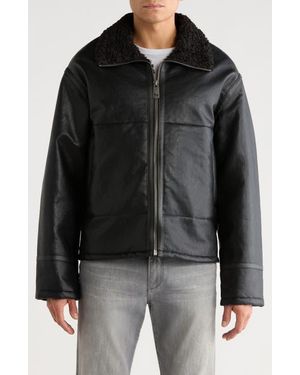Noize Faux Leather Short Jacket - Black