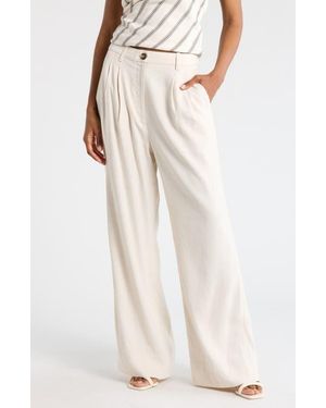 A.L.C. Tommy Ii Pleated Front Linen Blend Pants - Natural