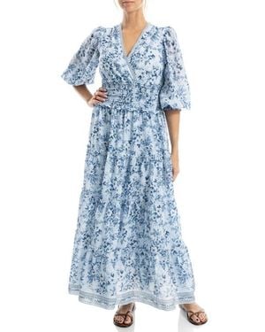 green emerald velvet dress Max Studio Women's Plus Size Crepe Smocked Short Sleeve Tiered Maxi Dress,  Sea Paisley Bouquet Vintage Chintz, 2X at Amazon Women's Clothing store main image 1