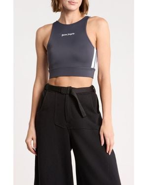 Palm Angels Logo High Neck Tank Top - Black