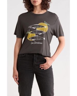 Junk Food Les Sardines Graphic T-Shirt - Black