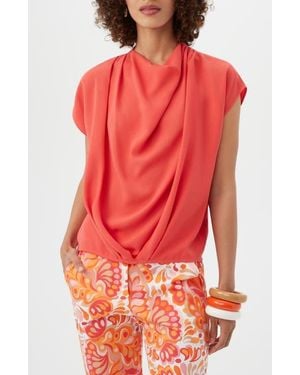 Trina Turk Odilia Drape Top - Red