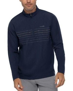 Travis Mathew Some Beach Stretch Half Zip Pullover - Blue