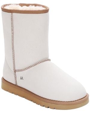 Mykos Suede Faux Fur Lined Boot - White