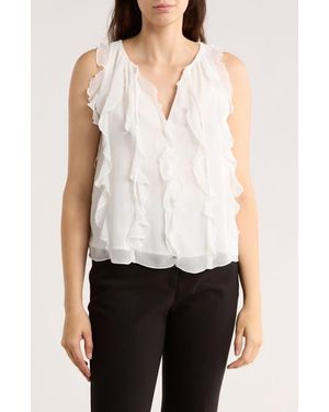 Halogen® Ruffle Sleeveless Top - Natural
