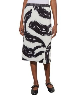 Ming Wang Pattern Rib Skirt - Black
