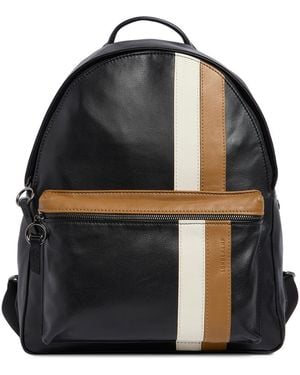 Longchamp Stripe Faux Leather Backpack - Black