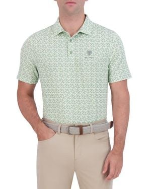 Ben Sherman Optic Geometric Tech Terry Golf Polo - Green