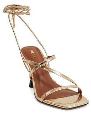 Reiss Rebecca Ankle Wrap Sandal - Metallic