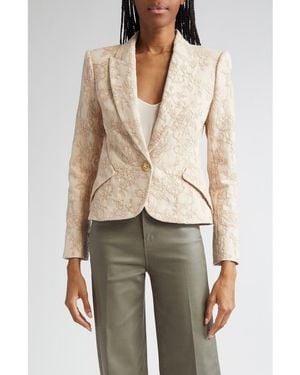 L'Agence Jennah Crinkled Cotton Twill Blazer - Natural
