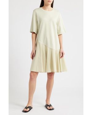 COS Asymmetric Organic Cotton T-Shirt Dress - Natural
