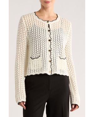 Gemma Jane Scallop Edge Open Stitch Cardigan - Natural