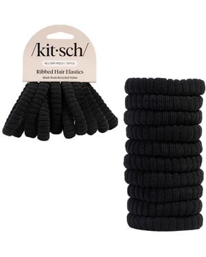 Kitsch 10-Pack Rib Hair Elastics - Black