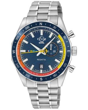 Gv2 Regatta Stainless Steel Swiss Quartz Bracelet Watch, 42Mm - Gray