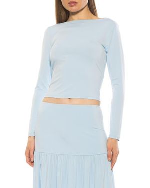 Alexia Admor Dahlia Boat Neck Top - Blue