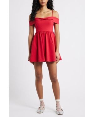 BP. Off The Shoulder Party Dress - Red