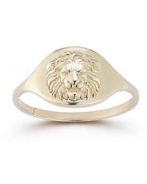 Ember Fine Jewelry 14K Lion Signet Ring - White