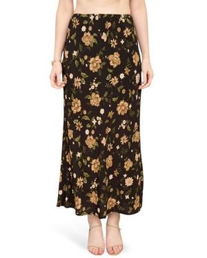 Blu Pepper Floral Midi Skirt - Multicolor