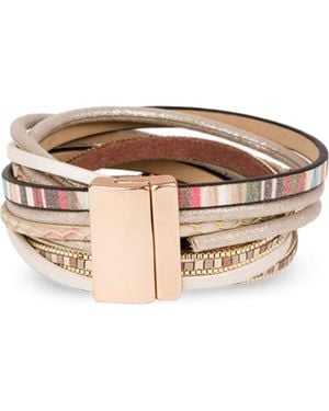 Saachi Faux Leather Wrap Bracelet - Pink