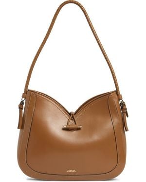 Isabel Marant Vigo Leather Hobo Shoulder Bag - Brown