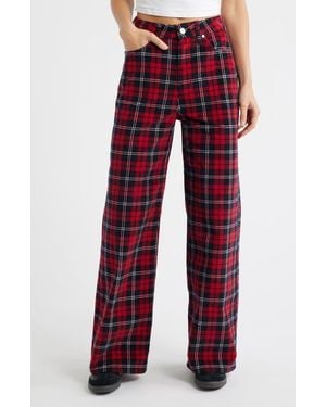 PTCL High Waist Wide Leg Jeans - Red