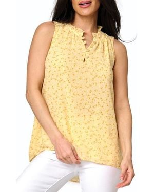 Gibsonlook Respect The Ruffle Sleeveless Top - Yellow