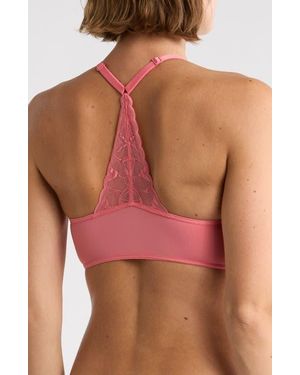 True & Co. True Everybody Lace Back Bra - Pink