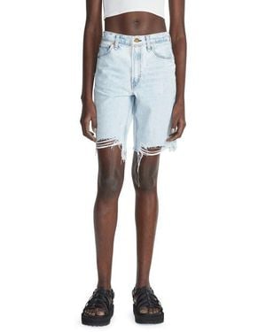 Rag & Bone Chew Hem Denim Bermuda Shorts - Blue