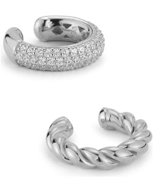 Glaze Jewelry Set Of 2 Sterling Ear Cuffs - Metallic