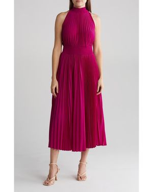 Marina Pleated Midi Dress - Red