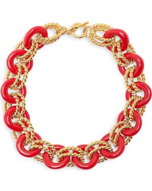 Kenneth Jay Lane Resin Link Toggle Necklace - Red