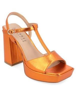 Journee Collection Parson Platform Sandal - Orange