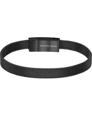 Geoffrey Beene Stainless Steel Mesh Chain Bracelet - Black