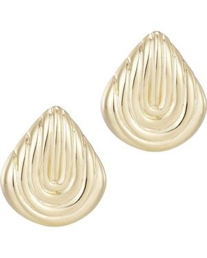 Adornia Deco Pear Stud Earrings - Natural