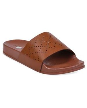 GAAHUU Perforated Slide Sandal - Brown
