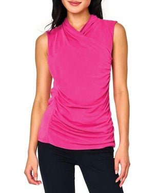 Gibsonlook Side Cinch Wrap Tank - Pink