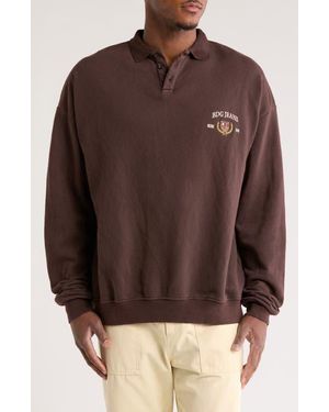 BDG Crest Oversize Crewneck Sweatshirt - Brown