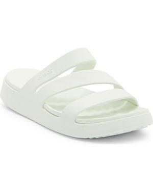 Crocs™ Getaway Waterproof Strappy Slide Sandal - White