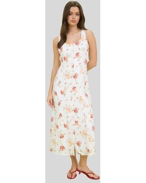 Blu Pepper Floral Maxi Sundress - White