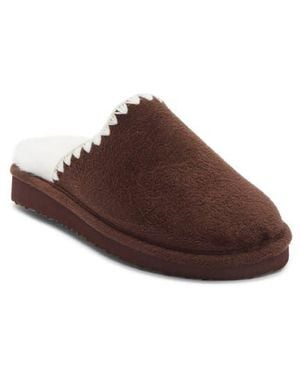 Børn Scallop Faux Suede Scuff Slipper - Brown