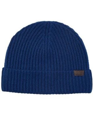Hickey Freeman Cashmere Knit Cuffed Beanie - Blue
