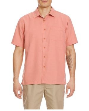 Quiksilver Centinela Short Sleeve Button-Up Shirt - Pink